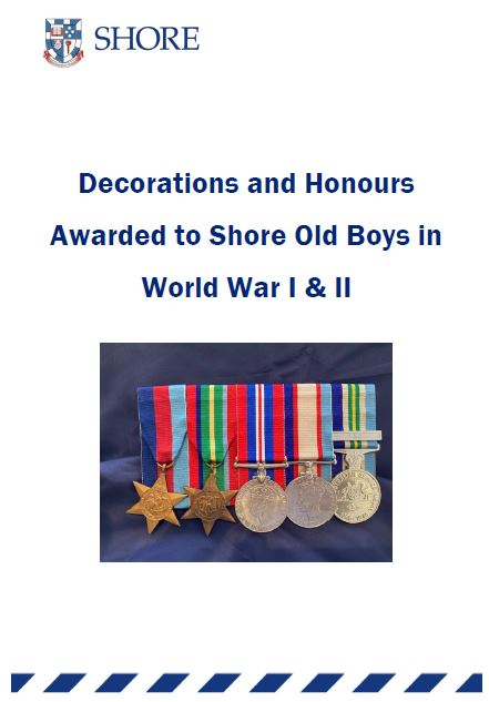 awards and decorations Shore Old Boys WWI & II document